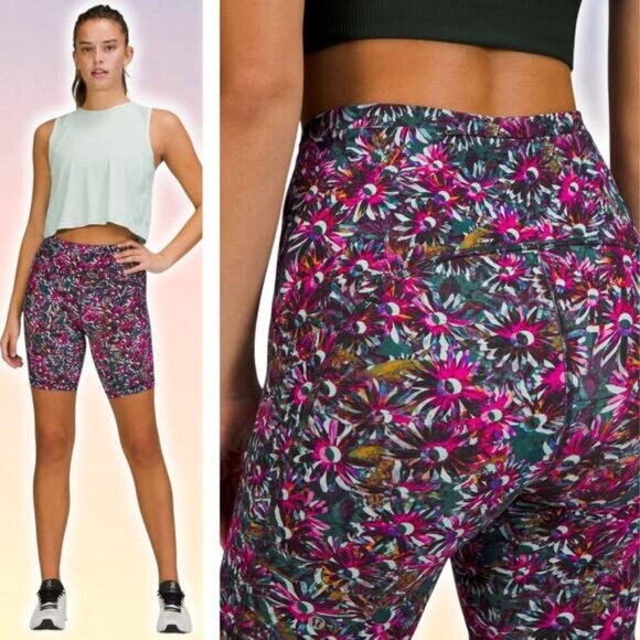 LULULEMON Swift Speed High-Rise Short 8" Size 2 Floral Electric Multi - Picture 1 of 8